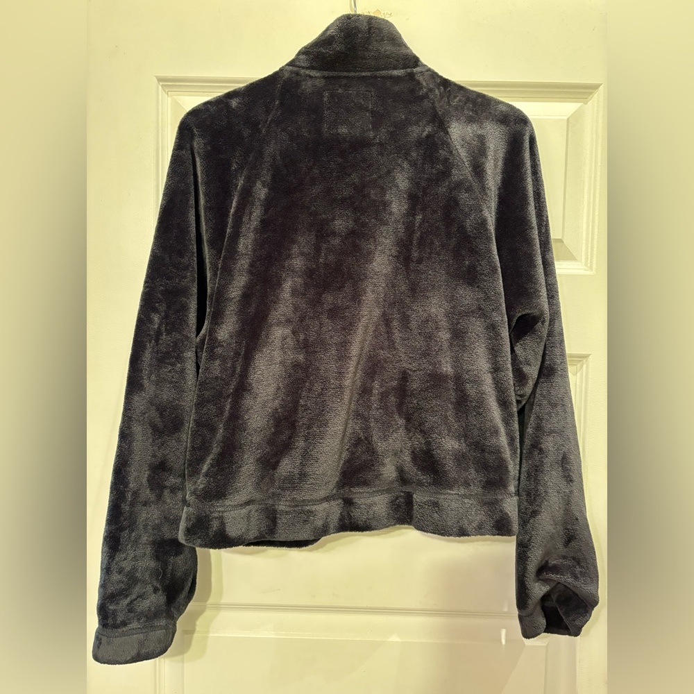 Hollister Womens Warm COZY Plush VELOUR Jacket Mock Neck Black Large - Picture 9 of 9